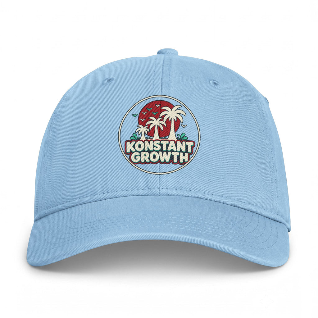 Coastal Washed Cap — 'Konstant Growth' Palm Beach Dad Hat Printify