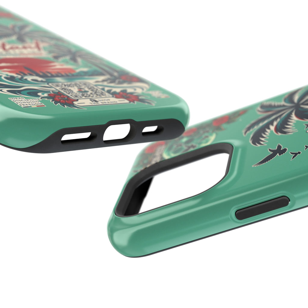 Tropical Palm Impact Phone Case — "Konstant Growth Inc." Retro Sunset Floral Design