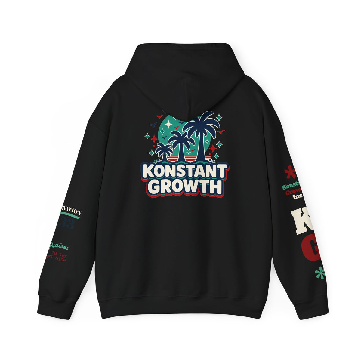 Konstant Growth Hoodie — Retro Palm Tree Graphic Sweatshirt Printify