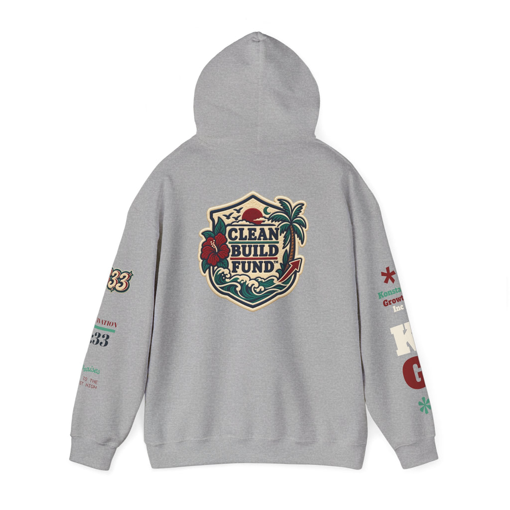 Funding Crewneck Hoodie — "Clean Build Fund" Graphic Pullover