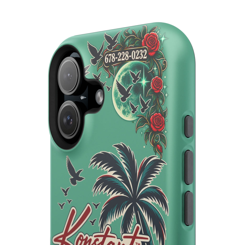 Tropical Palm Impact Phone Case — "Konstant Growth Inc." Retro Sunset Floral Design