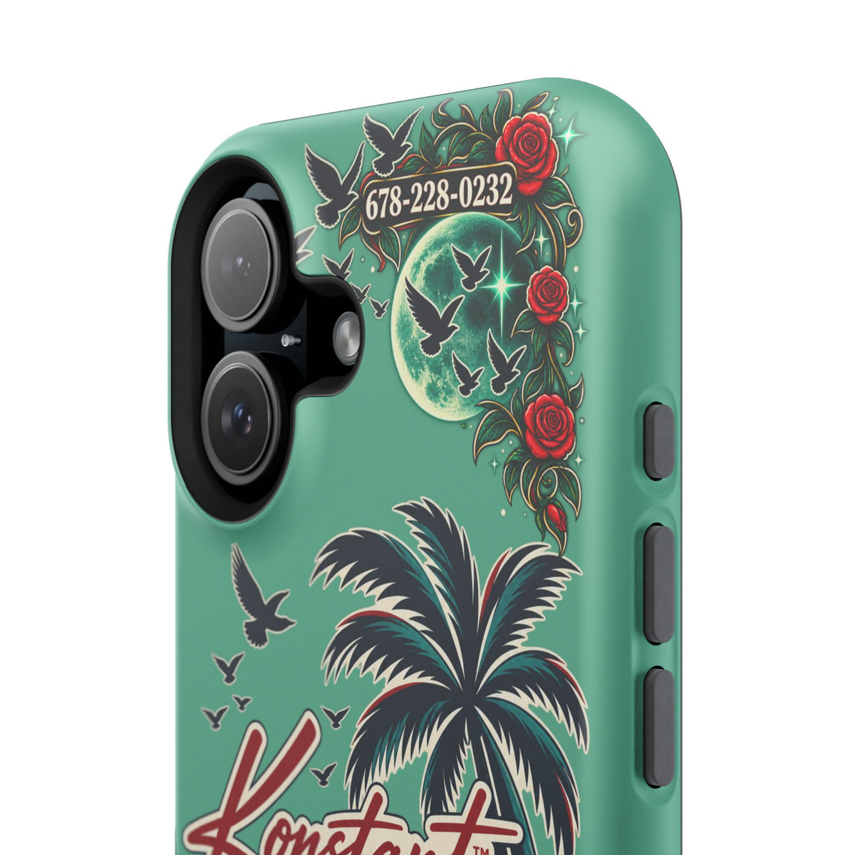 Tropical Palm Impact Phone Case — "Konstant Growth Inc." Retro Sunset Floral Design