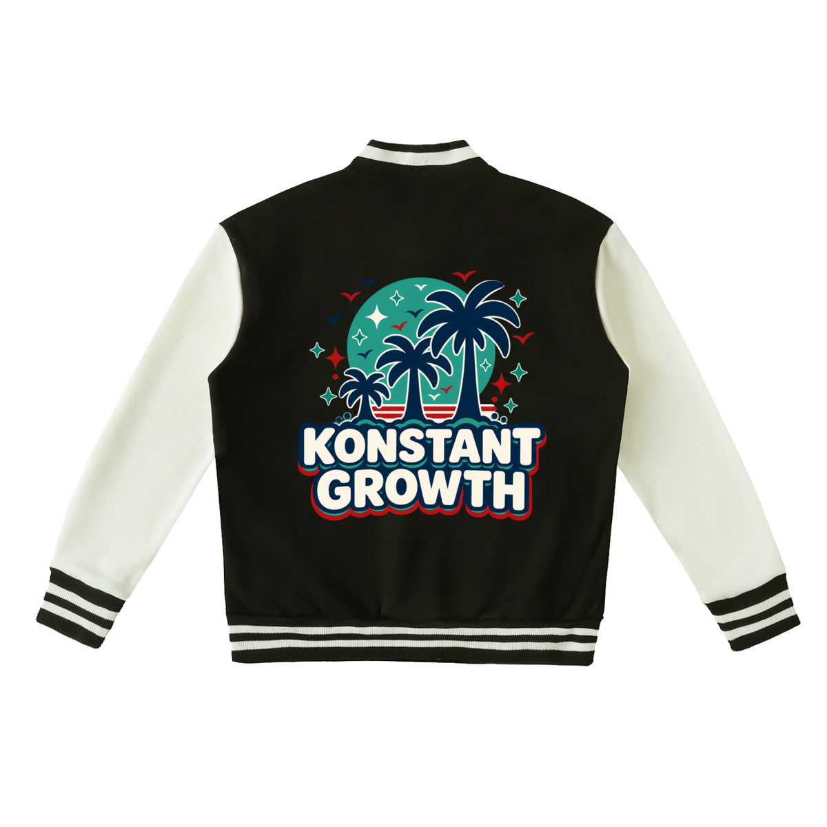 Konstant Growth Vintage — Two-Tone Fleeced Varsity Jacket