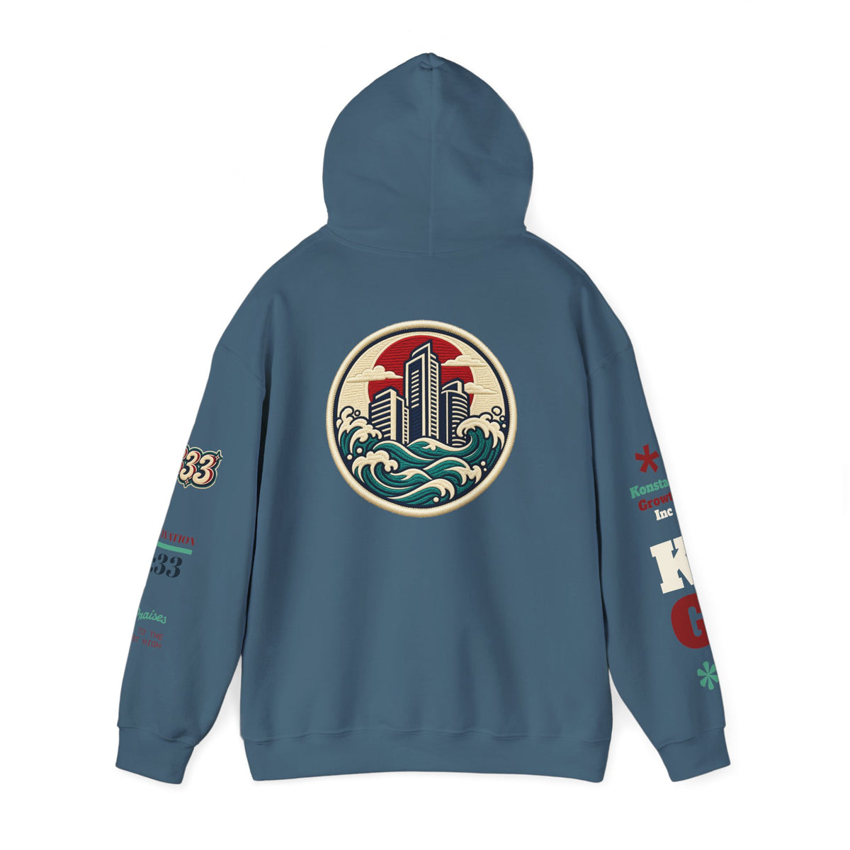 Build Cityscape Hoodie — Vintage Surf-Inspired 'BUILD' Graphic Pullover