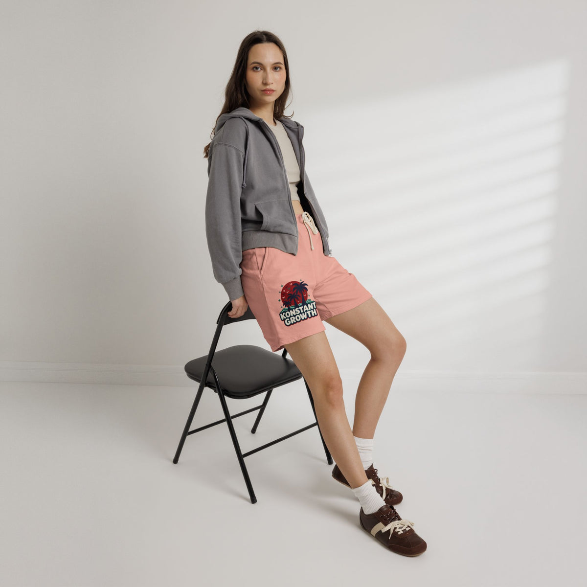Konstant Growth Palm & Peacock Sweat Shorts — Garment-Dyed Lightweight Fleece