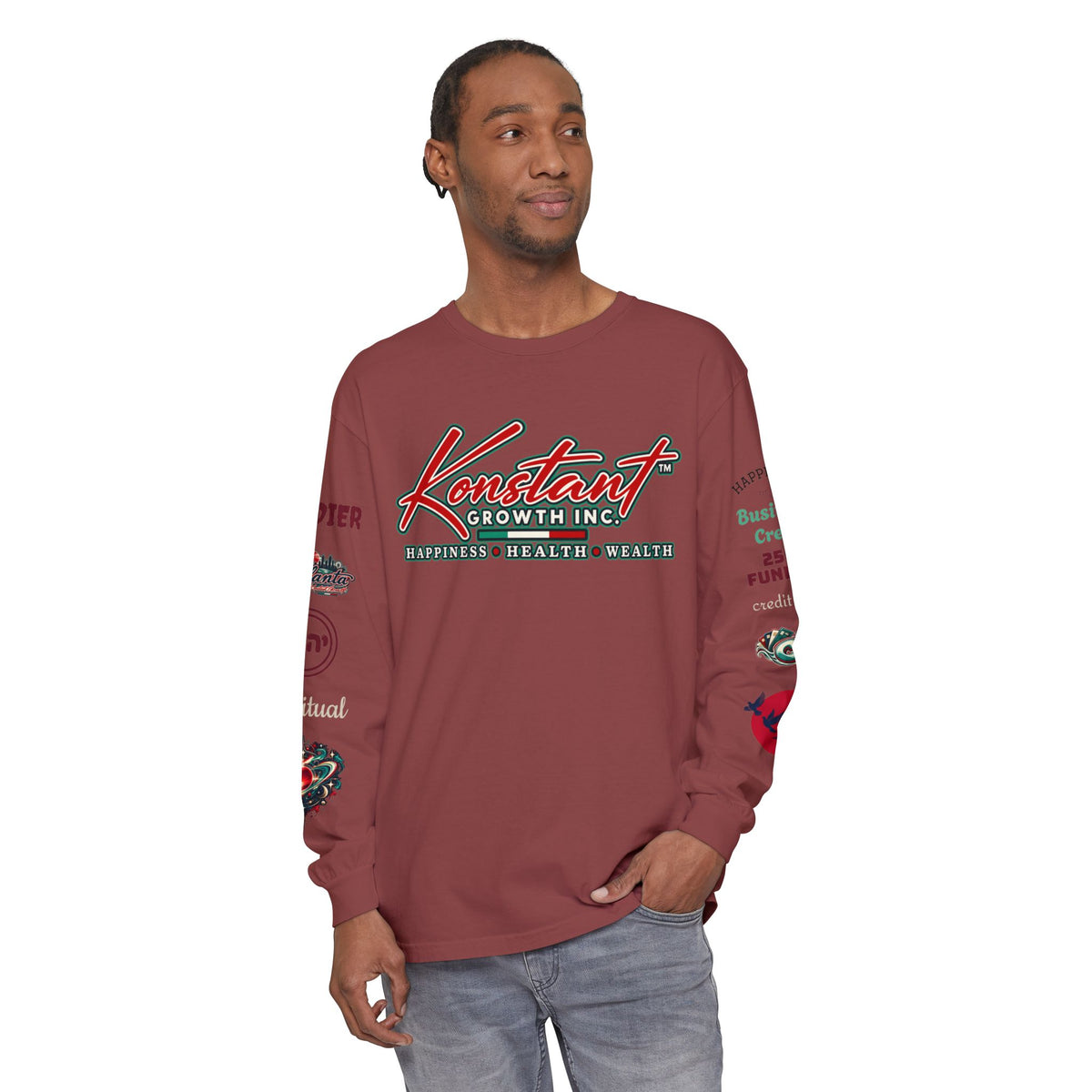 Konstant Growth Long Sleeve T-Shirt — Tropical Palm Surf Graphic