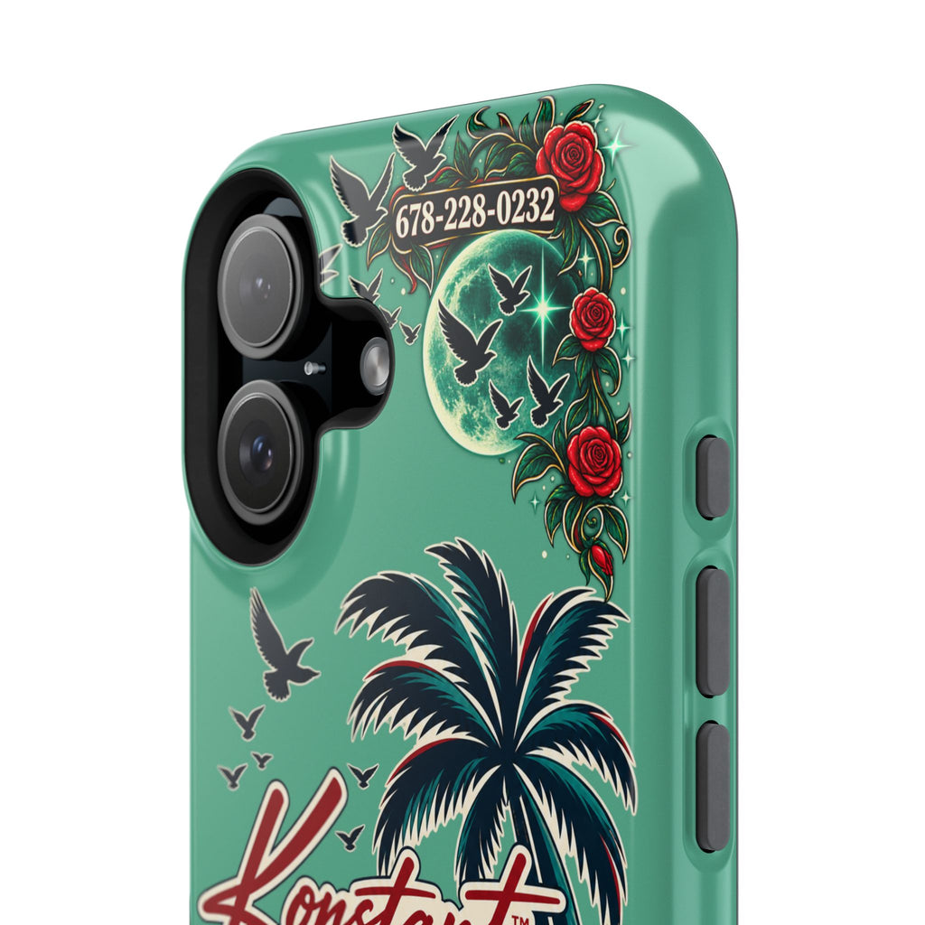 Tropical Palm Impact Phone Case — "Konstant Growth Inc." Retro Sunset Floral Design