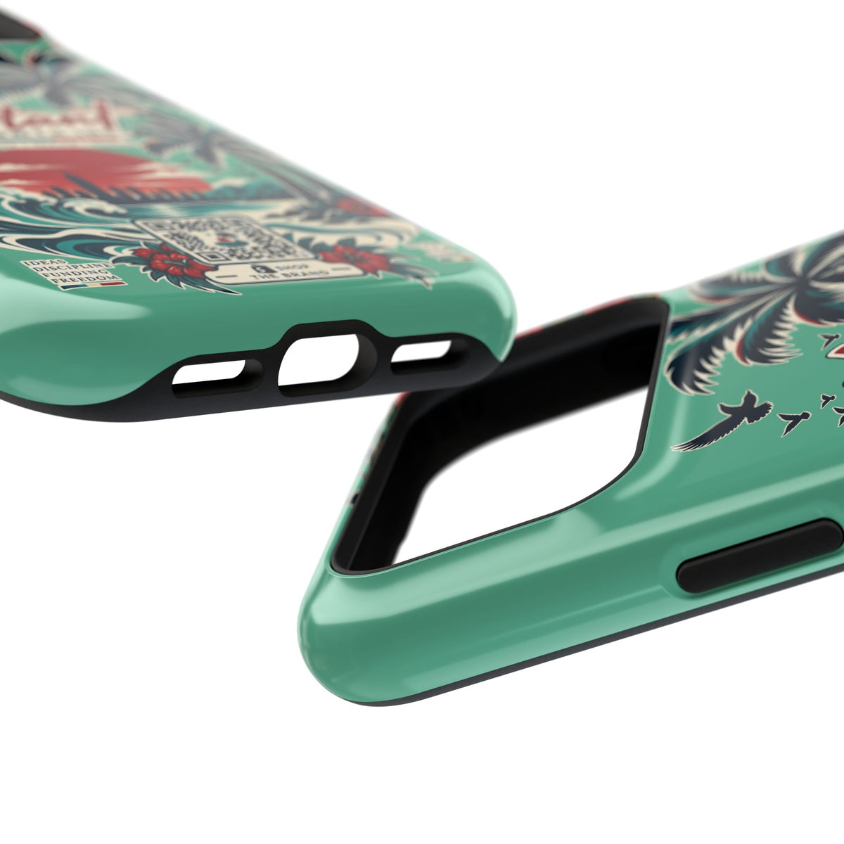Tropical Palm Impact Phone Case — "Konstant Growth Inc." Retro Sunset Floral Design