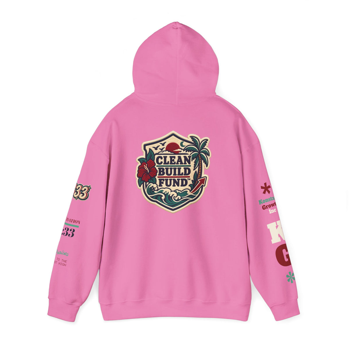 Funding Crewneck Hoodie — "Clean Build Fund" Graphic Pullover