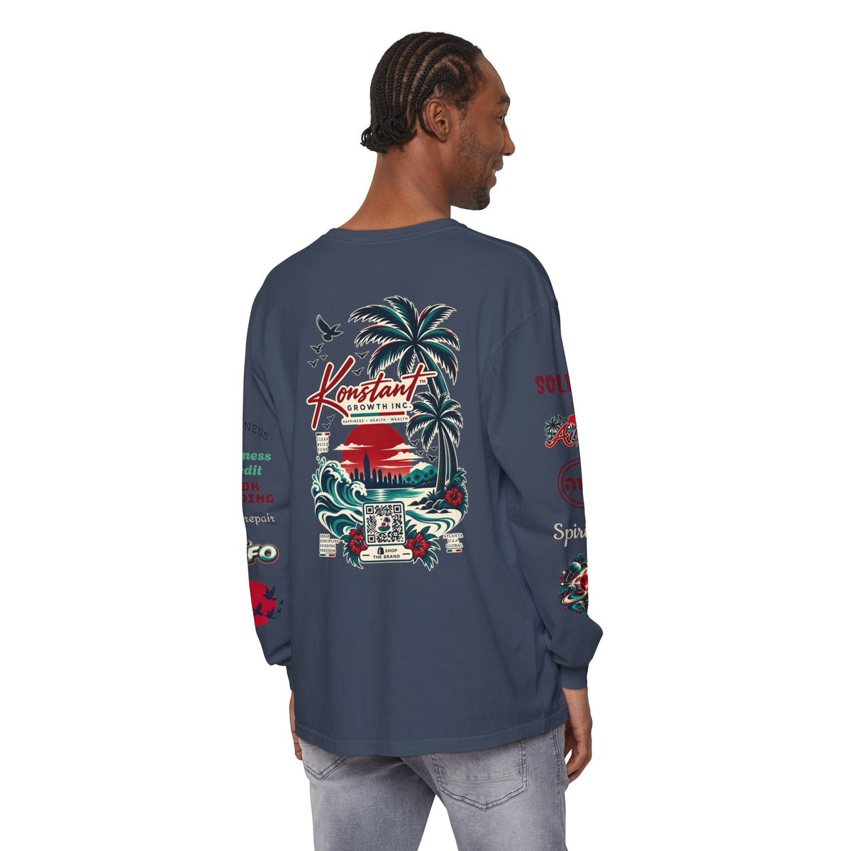 Konstant Growth Long Sleeve T-Shirt — Tropical Palm Surf Graphic