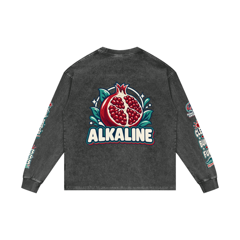 Konstant Growth Vintage — Pomegranate Acid Wash Long Sleeve Tee