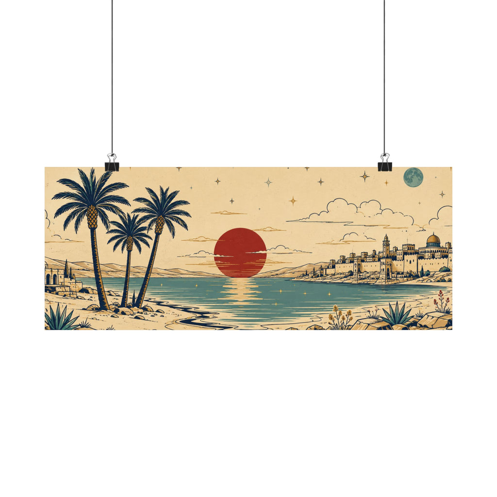 Konstant Growth Ancient Sunset Coast Panoramic Wall Art