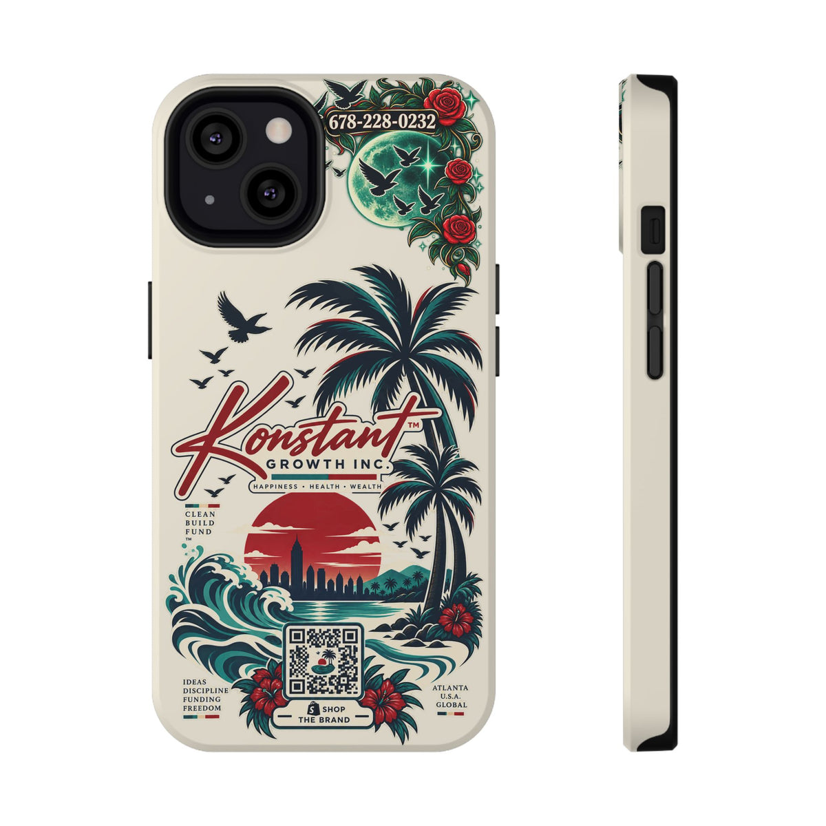 Tropical Palm Phone Case — "Konstant Growth Inc." Impact-Resistant Protective Case Printify