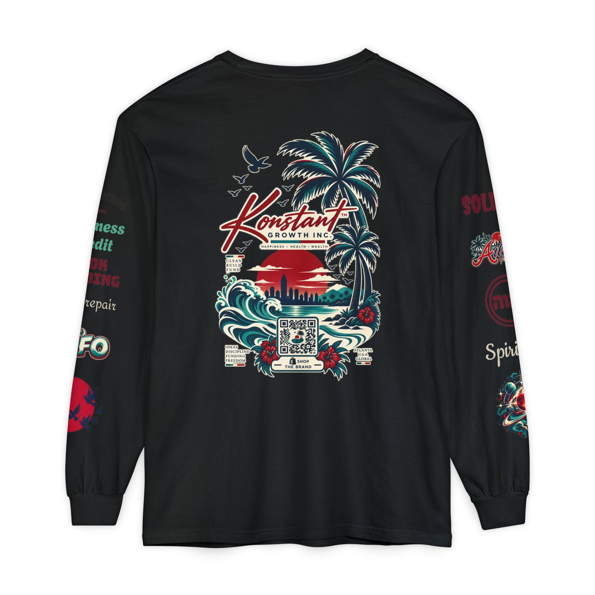 Konstant Growth Long Sleeve T-Shirt — Tropical Palm Surf Graphic