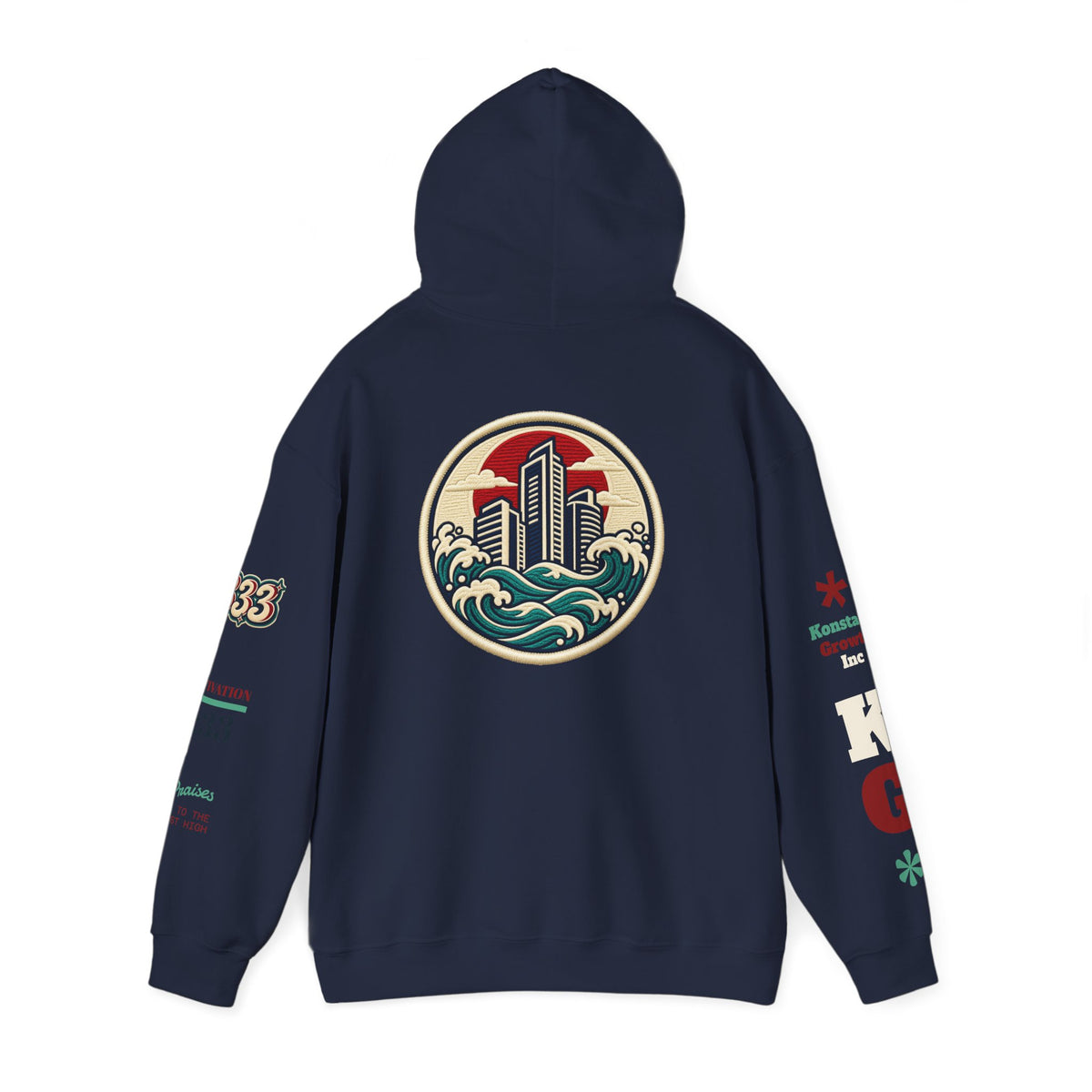 Build Cityscape Hoodie — Vintage Surf-Inspired 'BUILD' Graphic Pullover