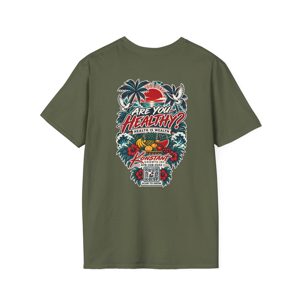 Are You Healthy? Tropical Graphic T-Shirt — Konstant Growth Wellness Tee