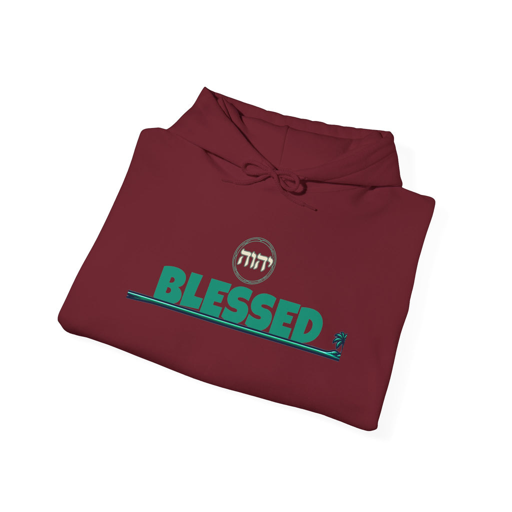 Blessed Hoodie | Surfer Palm Wave Graphic Hoodie, Tropical Beach Sweatshirt