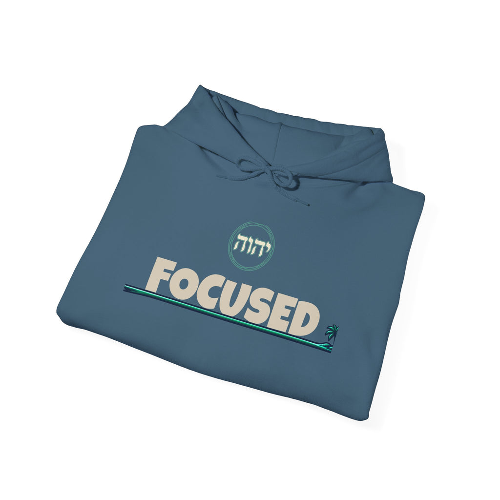 Focused Hoodie — Retro Sunset Palm Beach Graphic Hooded Sweatshirt