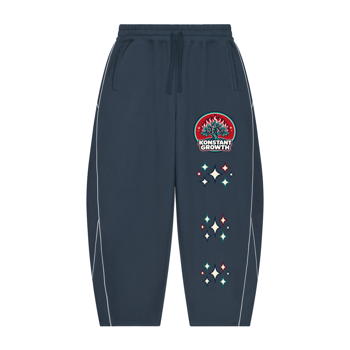 Konstant Growth Vintage — Unisex Piping Fleece Barrel Leg Sweatpants ODMPOD