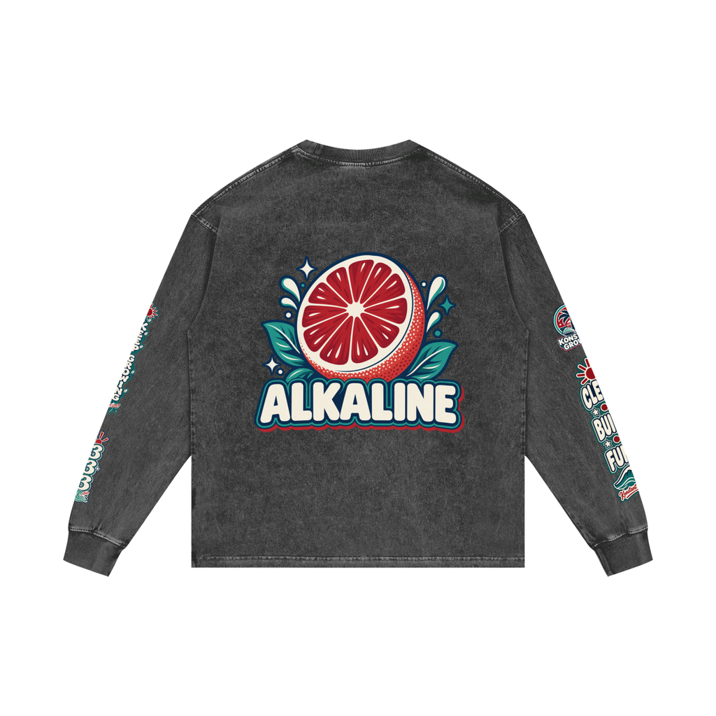 Acid Wash Oversize Long Sleeve T-Shirt