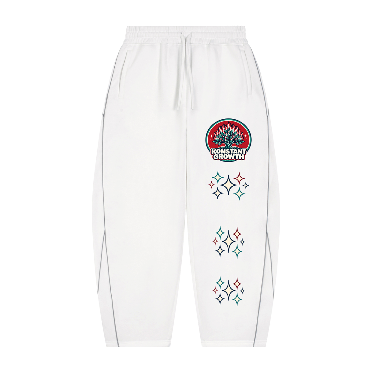 Konstant Growth Vintage — Unisex Piping Fleece Barrel Leg Sweatpants ODMPOD