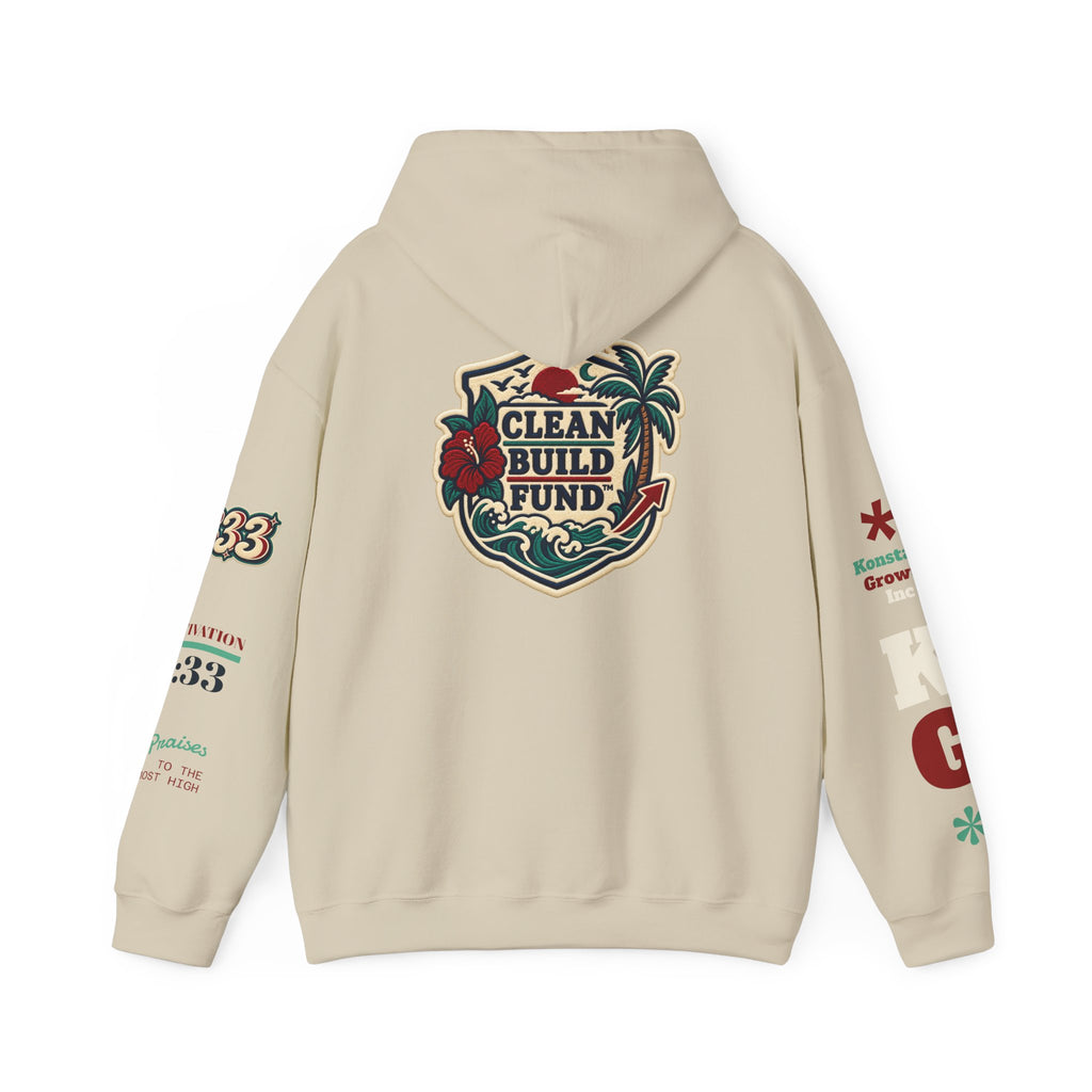Funding Crewneck Hoodie — "Clean Build Fund" Graphic Pullover
