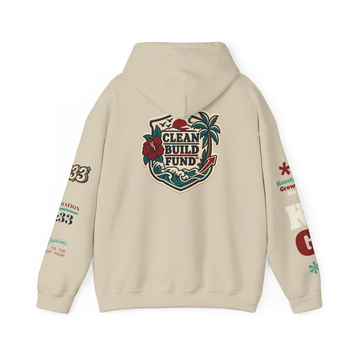 Funding Crewneck Hoodie — "Clean Build Fund" Graphic Pullover