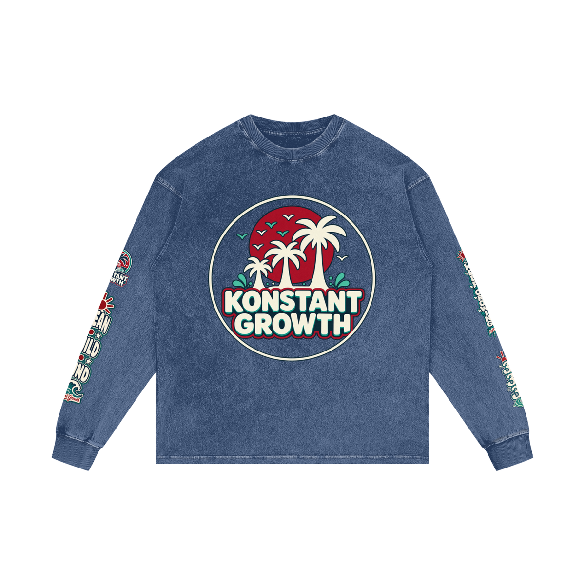 Konstant Growth Vintage — Alkaline Apple Acid-Wash Long-Sleeve Tee ODMPOD