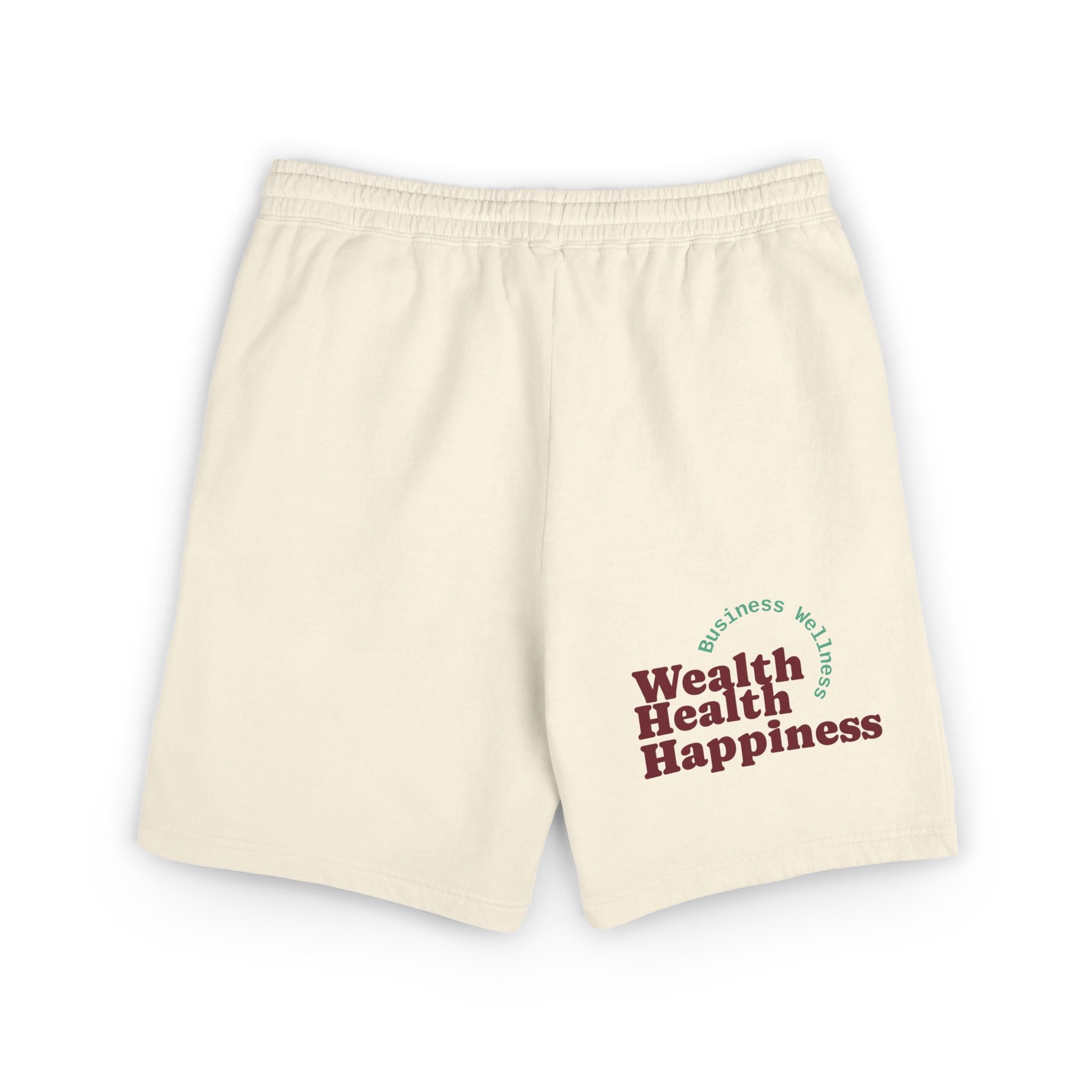 Wealth Health Happiness Sweat Shorts | Hebrew Tetragram Circle Logo