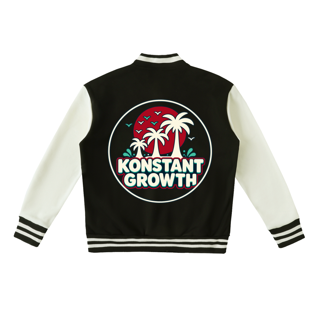Konstant Growth Vintage — Two-Tone Fleeced Varsity Jacket