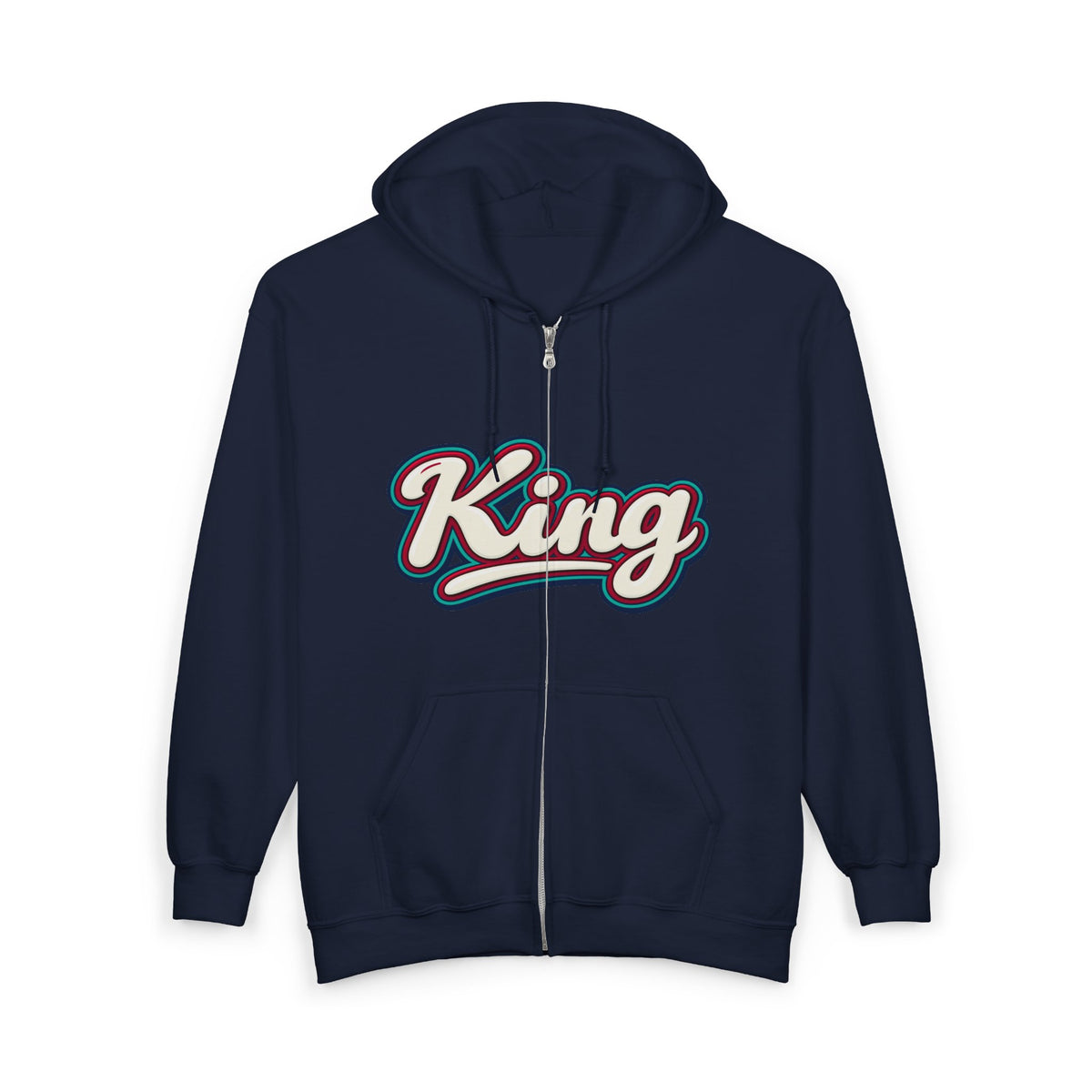 King Script Hoodie | Build Your Kingdom Vintage Tropical Zip-Up