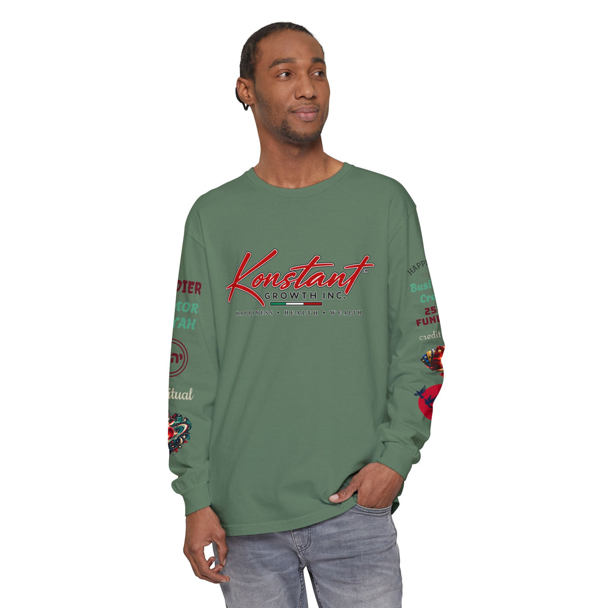 Konstant Growth Inc. Long Sleeve Tee — Tropical Moon Beach Graphic