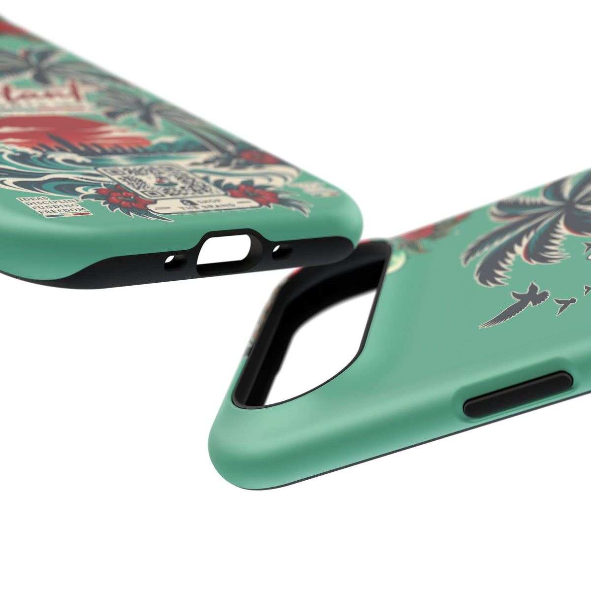 Tropical Palm Impact Phone Case — "Konstant Growth Inc." Retro Sunset Floral Design