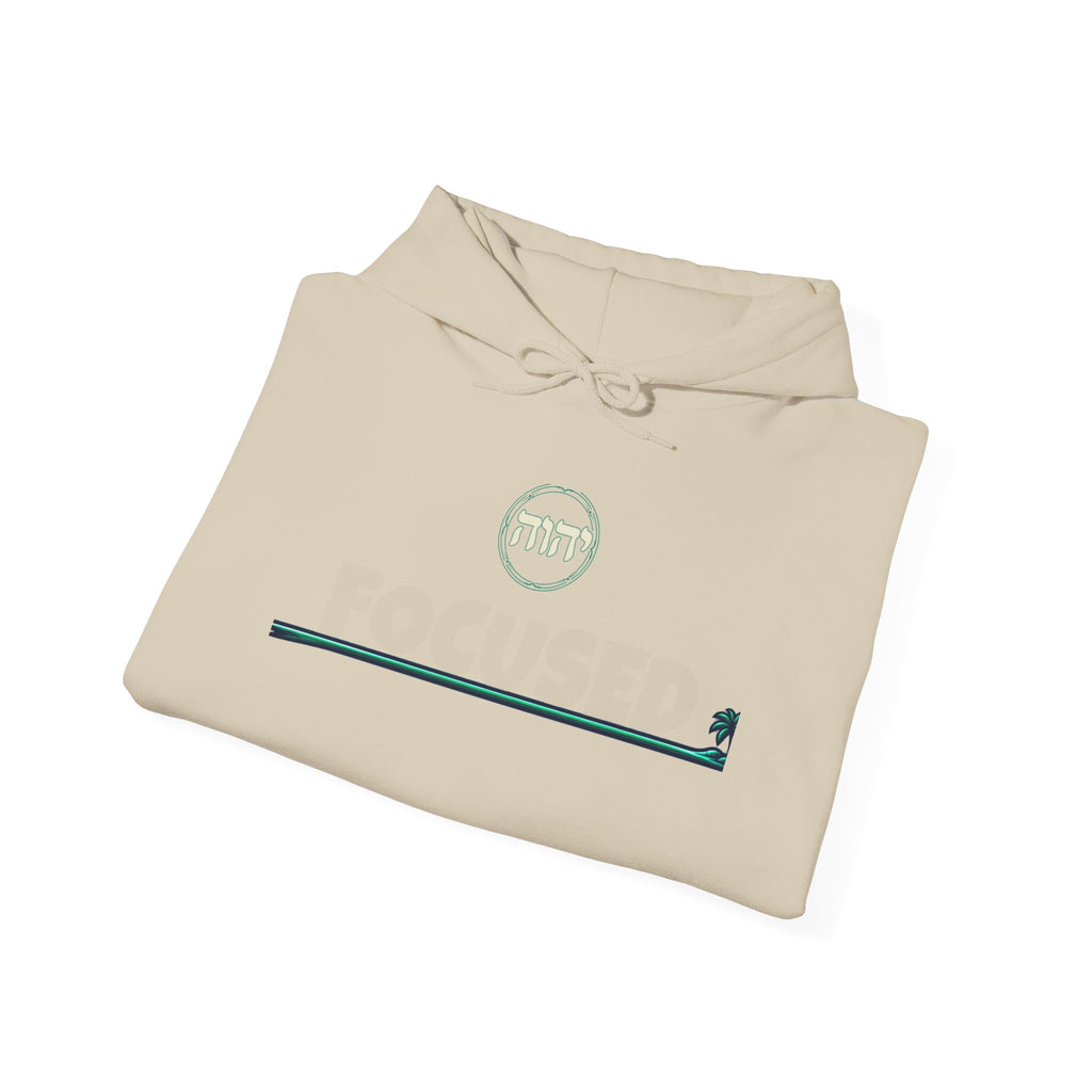 Focused Hoodie — Retro Sunset Palm Beach Graphic Hooded Sweatshirt