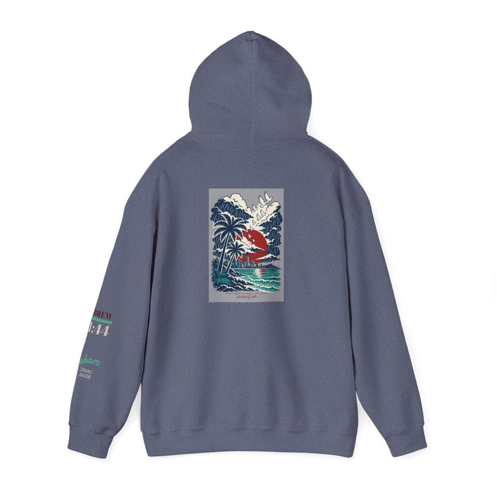 Blessed Hoodie | Surfer Palm Wave Graphic Hoodie, Tropical Beach Sweatshirt