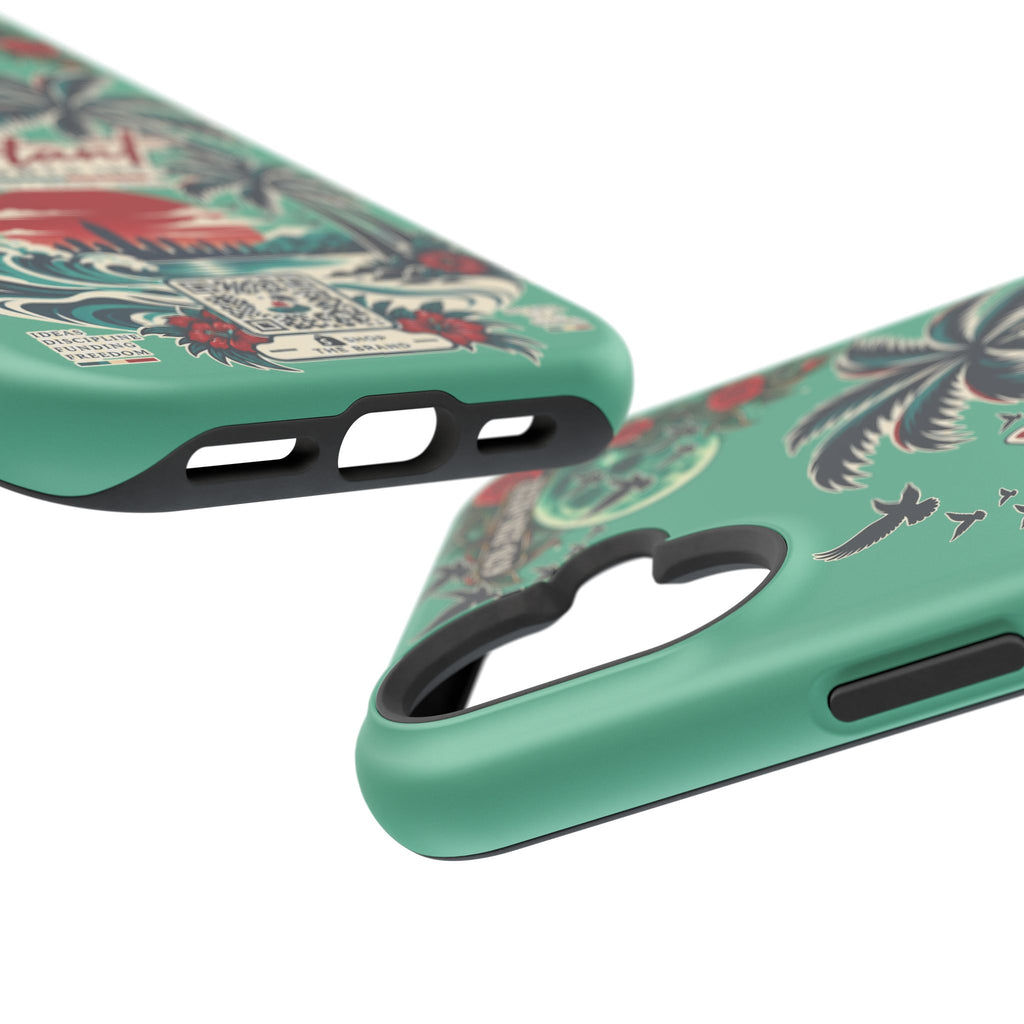 Tropical Palm Impact Phone Case — "Konstant Growth Inc." Retro Sunset Floral Design