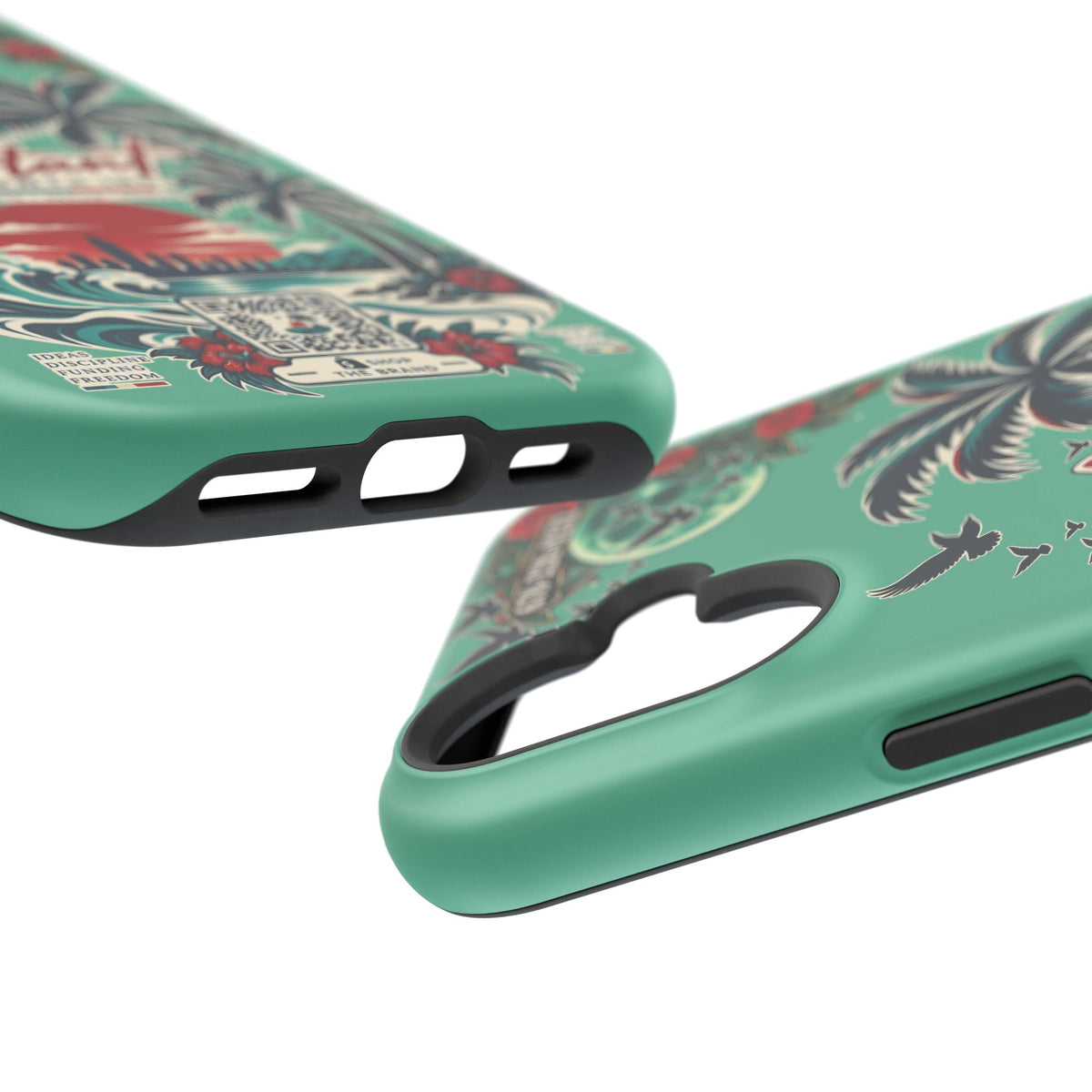 Tropical Palm Impact Phone Case — "Konstant Growth Inc." Retro Sunset Floral Design