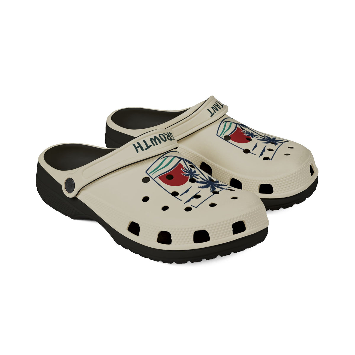 Sunset Palm Can Graphic Clogs EVA Foam Shoes | Beachy Tropical Vibes