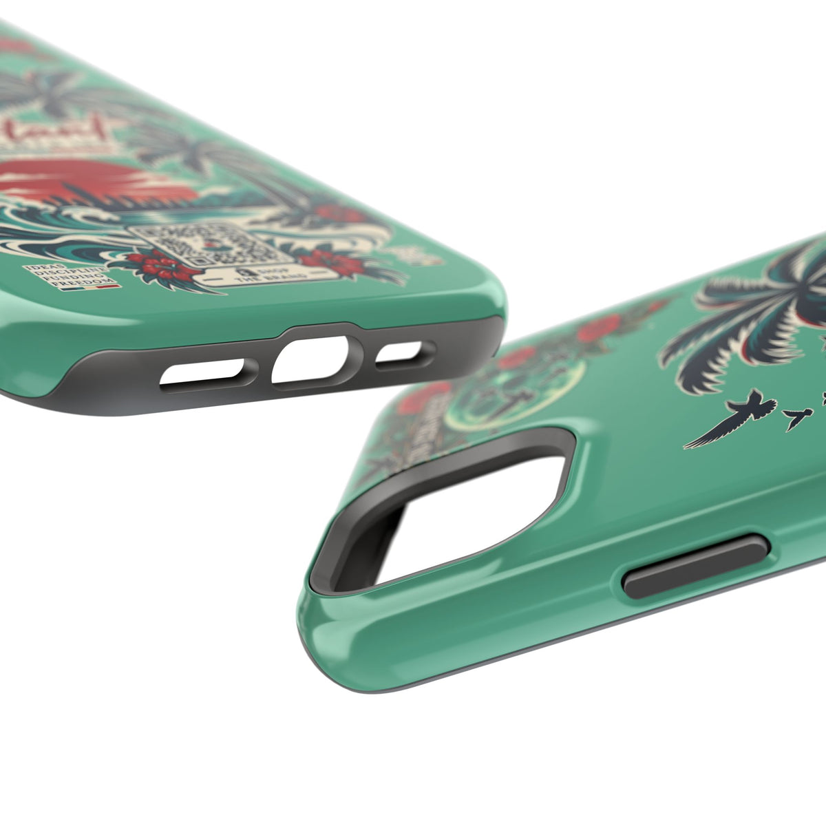 Tropical Palm Impact Phone Case — "Konstant Growth Inc." Retro Sunset Floral Design