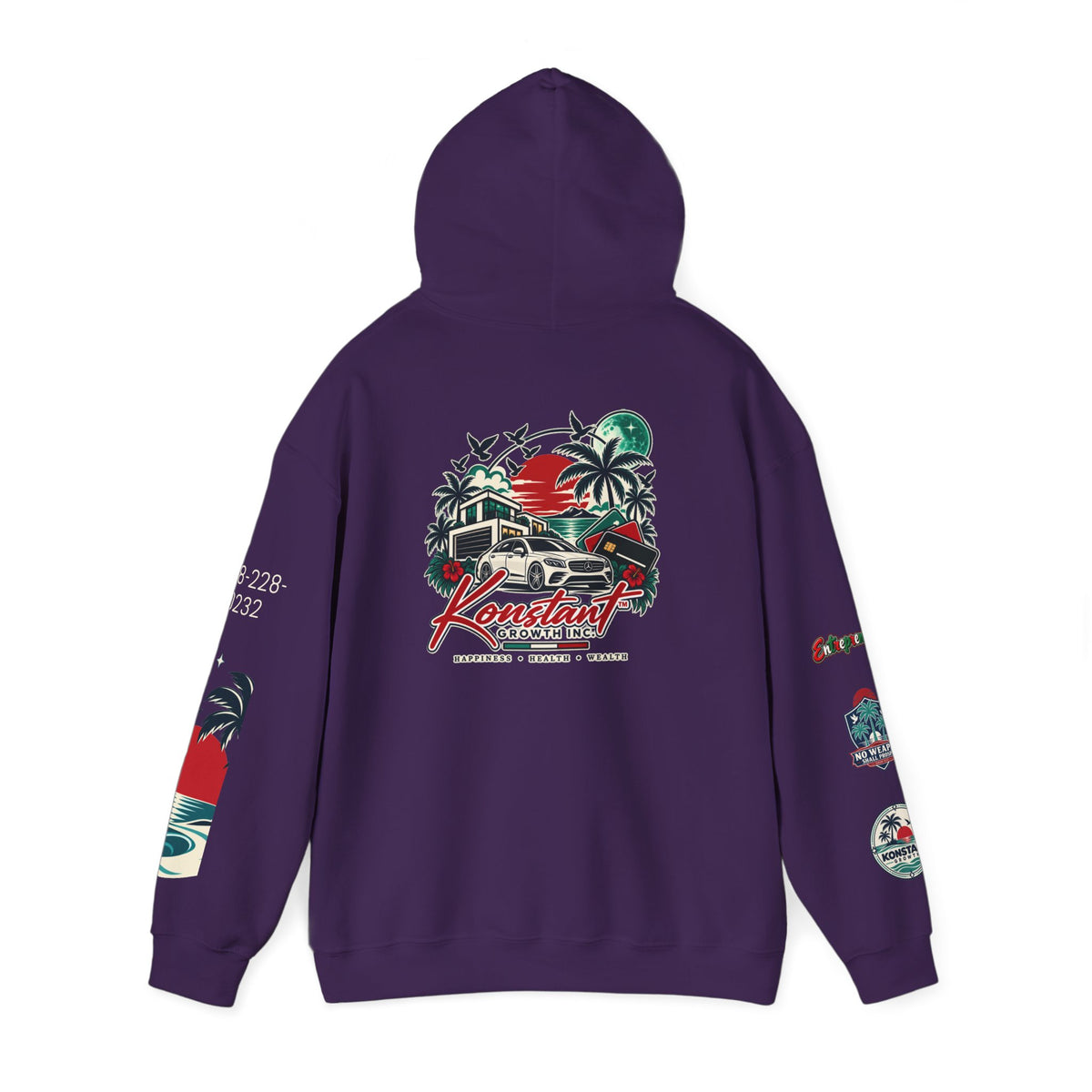 Blessed Hoodie | Surfer Palm Wave Graphic Hoodie, Tropical Beach Sweatshirt
