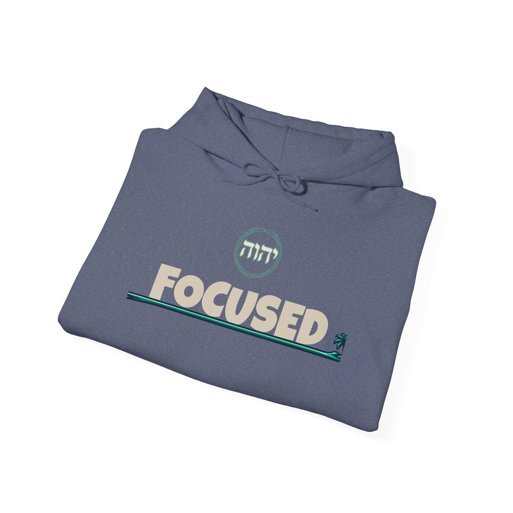 Focused Hoodie — Retro Sunset Palm Beach Graphic Hooded Sweatshirt