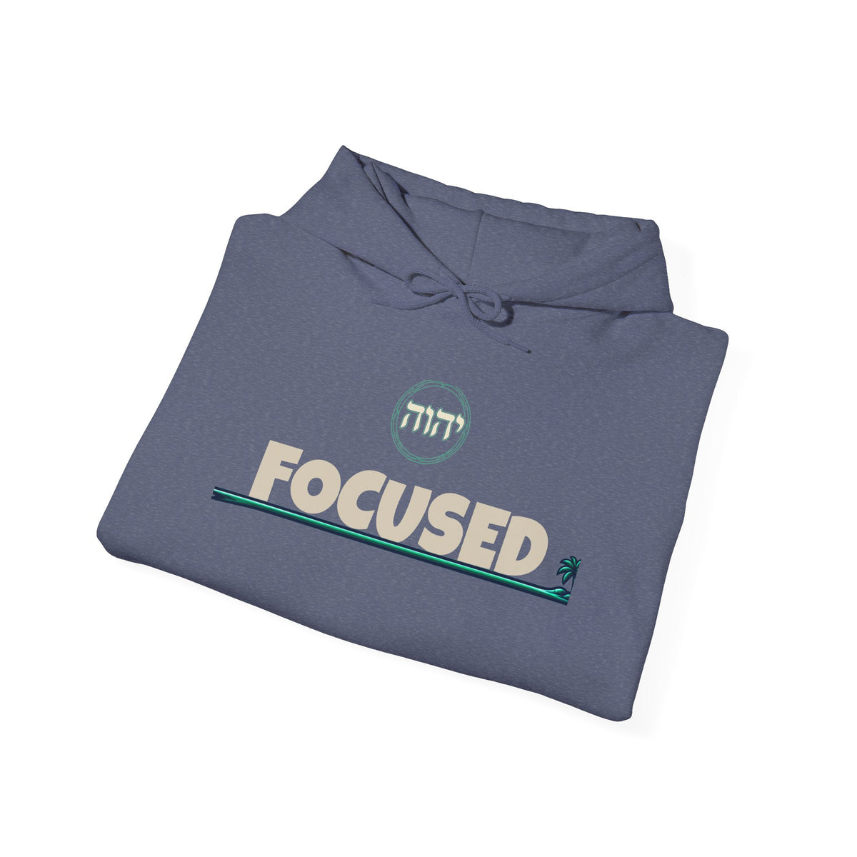 Focused Hoodie — Retro Sunset Palm Beach Graphic Hooded Sweatshirt
