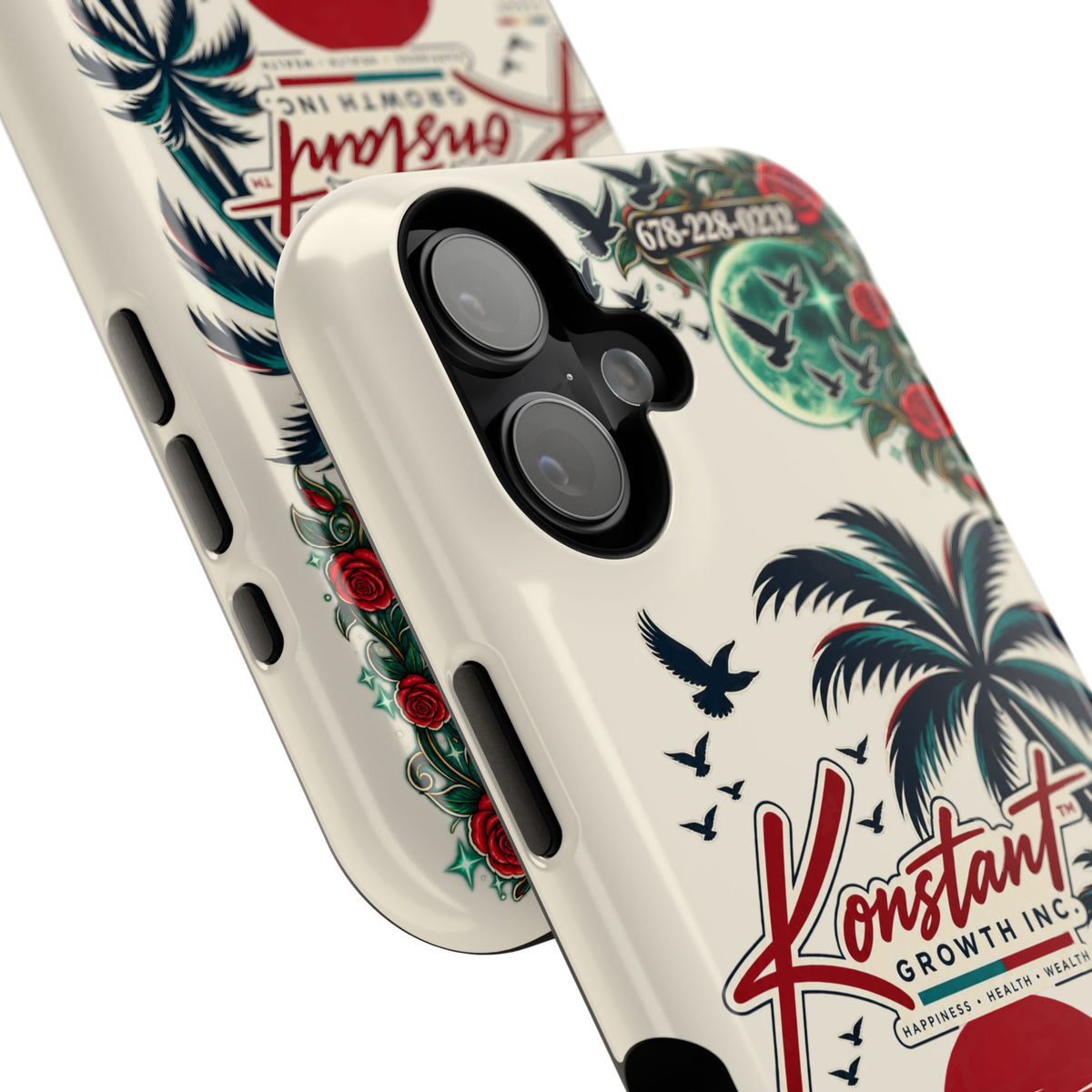 Tropical Palm Phone Case — "Konstant Growth Inc." Impact-Resistant Protective Case Printify