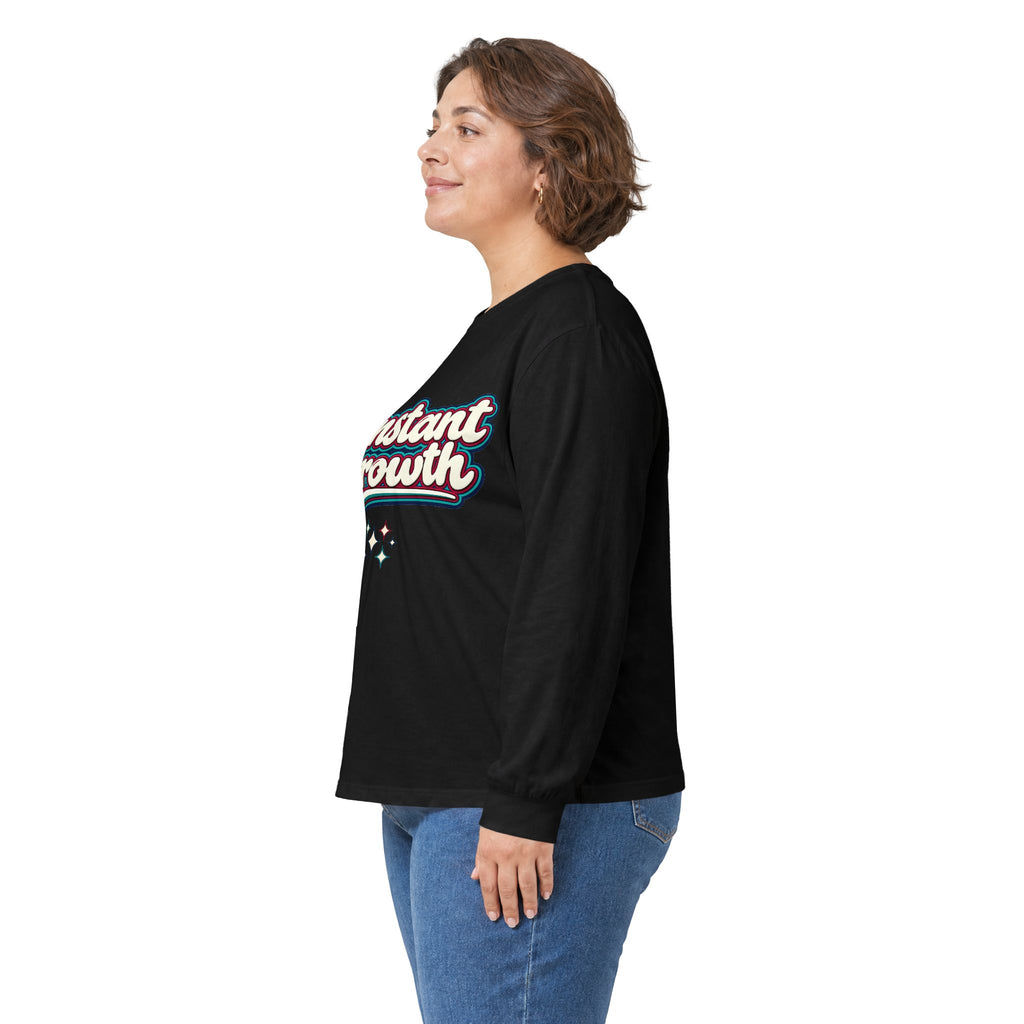 Konstant Growth Script Long Sleeve Tee | Retro Palm Sunset Beach Graphic