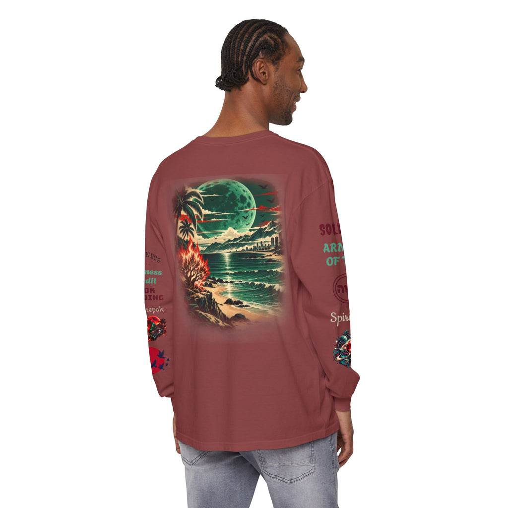 Konstant Growth Inc. Long Sleeve Tee — Tropical Moon Beach Graphic