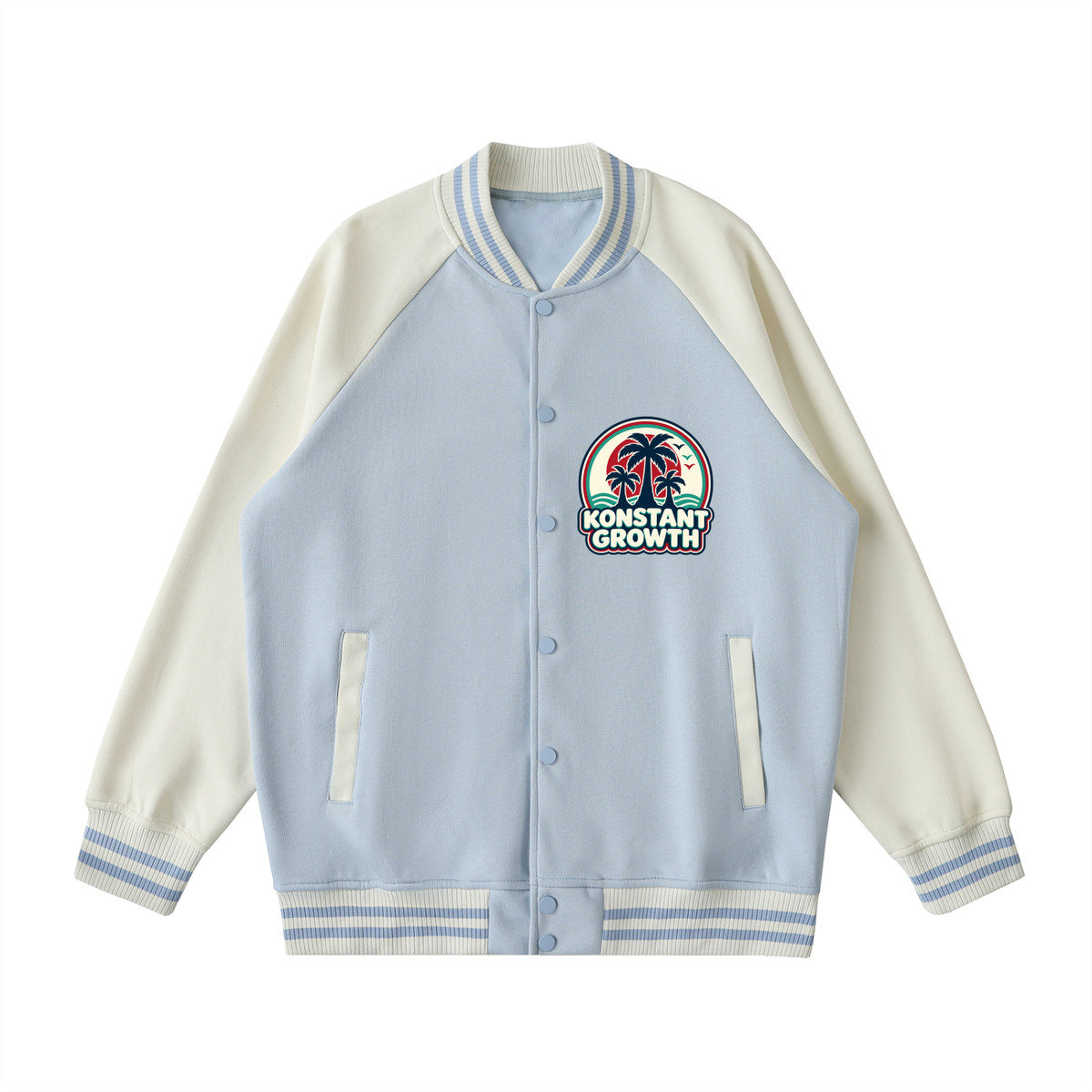 Konstant Growth Vintage — Two Tone Raglan Sleeve Varsity Jacket ODMPOD