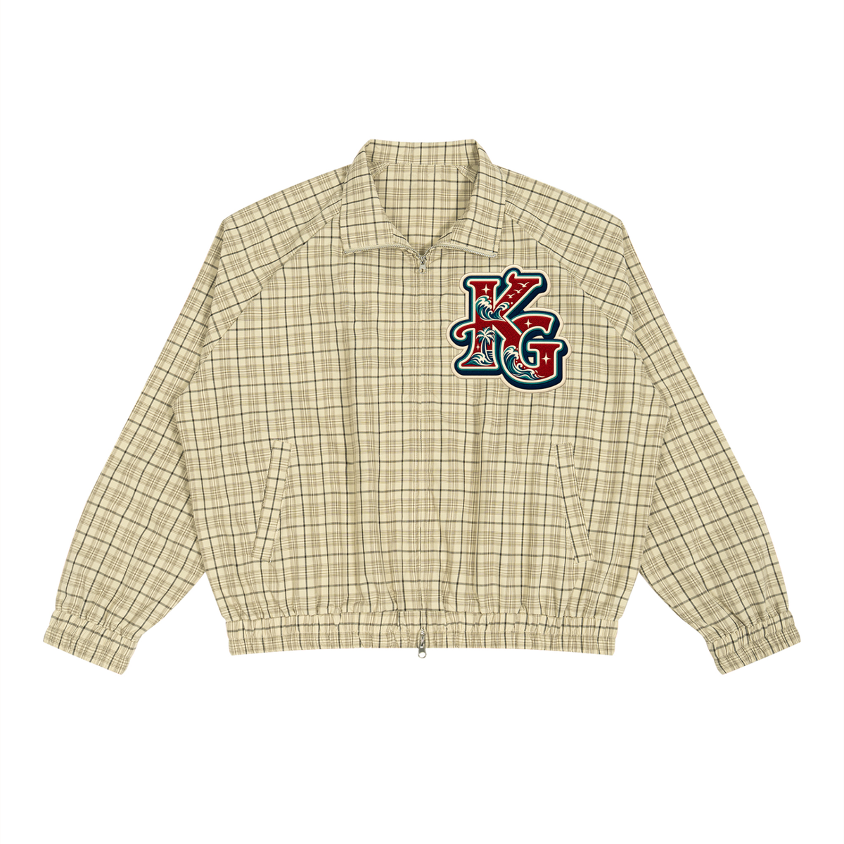 Unisex Plaid Full-Zip Track Jacket ODMPOD