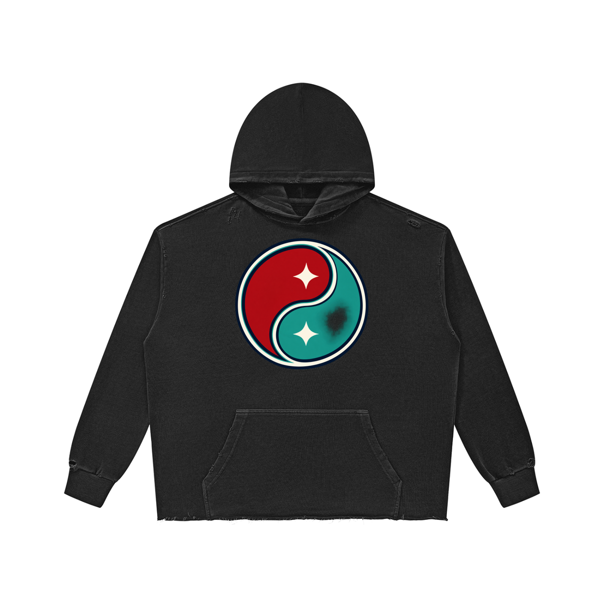 Unisex Vintage Wash Raw Edge Hoodie ODMPOD