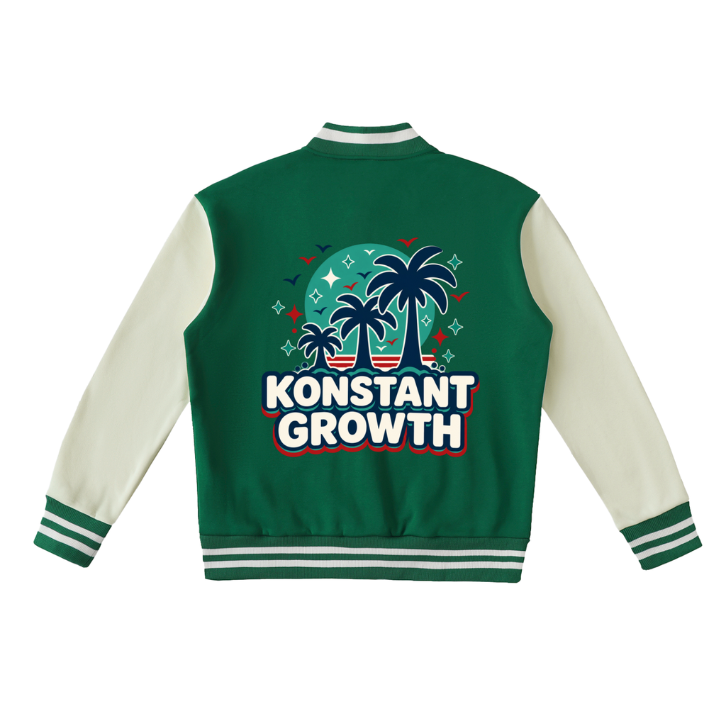 Konstant Growth Vintage — Two-Tone Fleeced Varsity Jacket