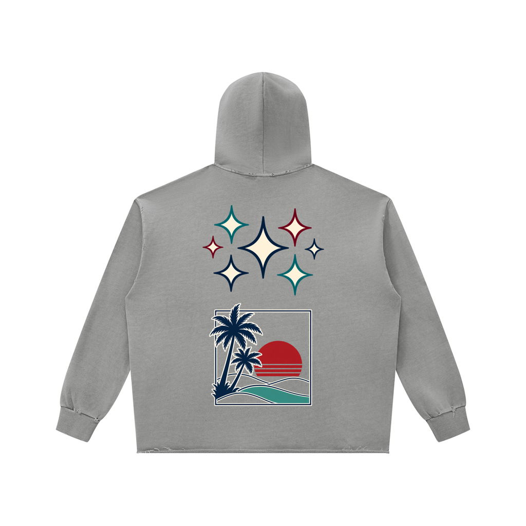 Unisex Vintage Wash Raw Edge Hoodie ODMPOD